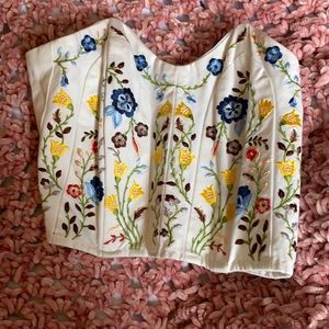 Topshop embroidered bustier corset